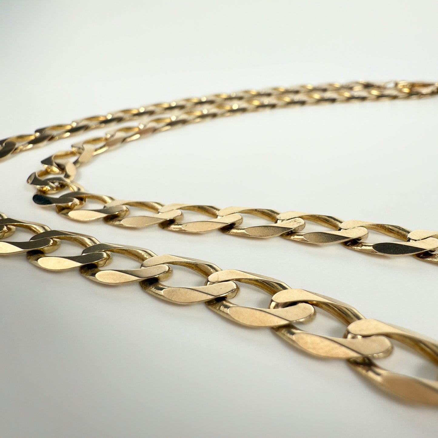 9ct Yellow Gold Flat Curb Chain 18 inches