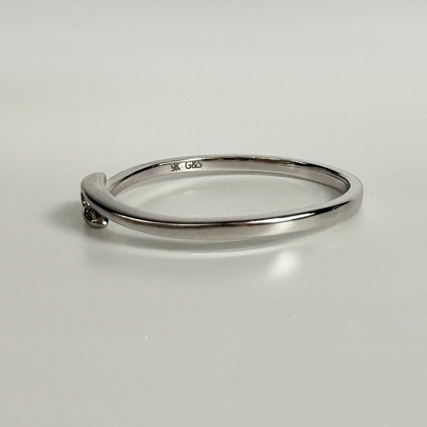 9ct White Gold Twist Diamond Ring