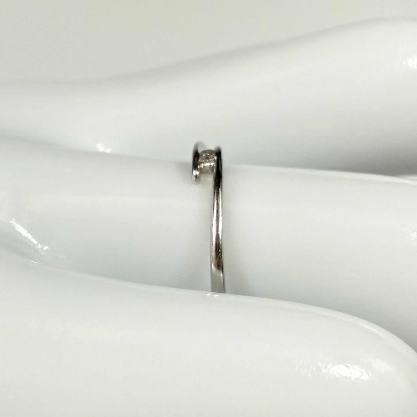 9ct White Gold Twist Diamond Ring