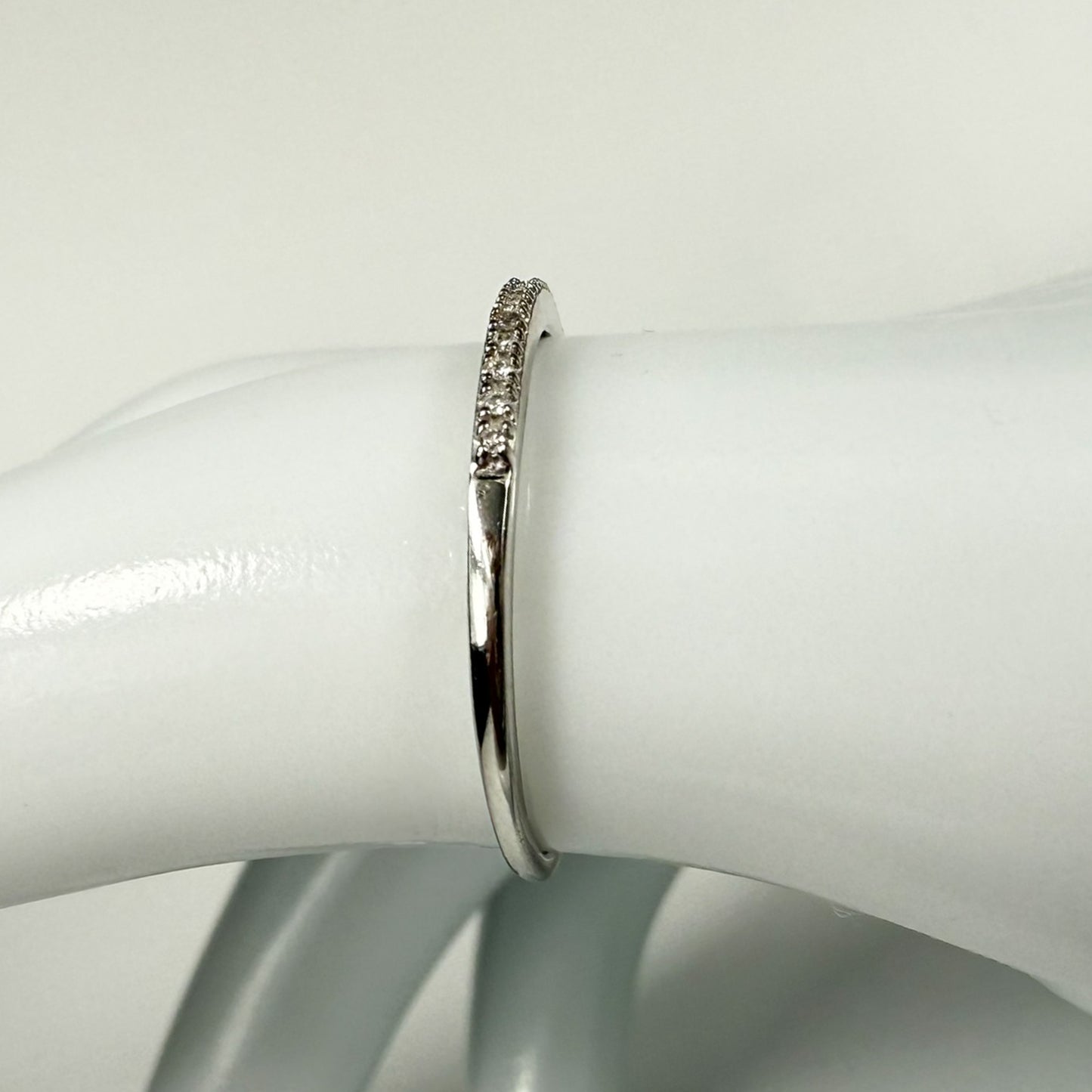 9ct White Gold Diamond Half Eternity Ring