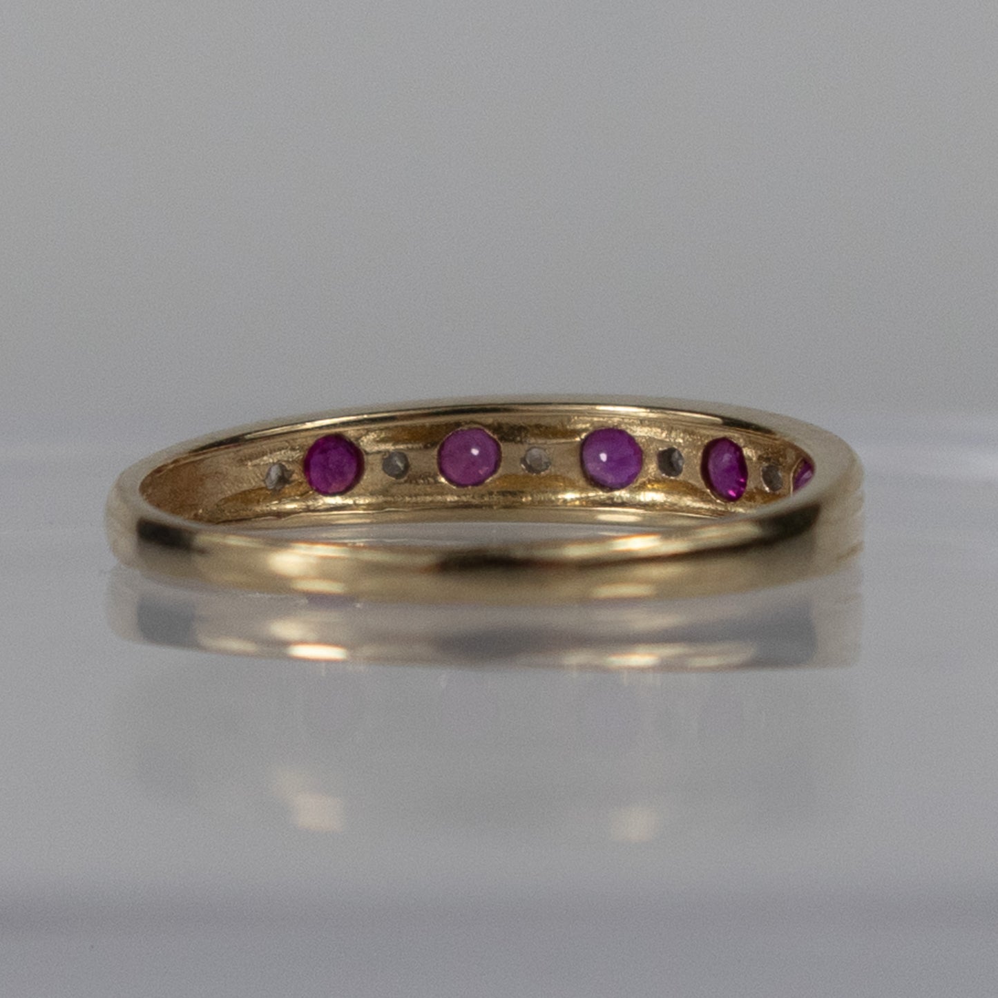 9ct Yellow Gold Ruby & Diamond Half Eternity Ring