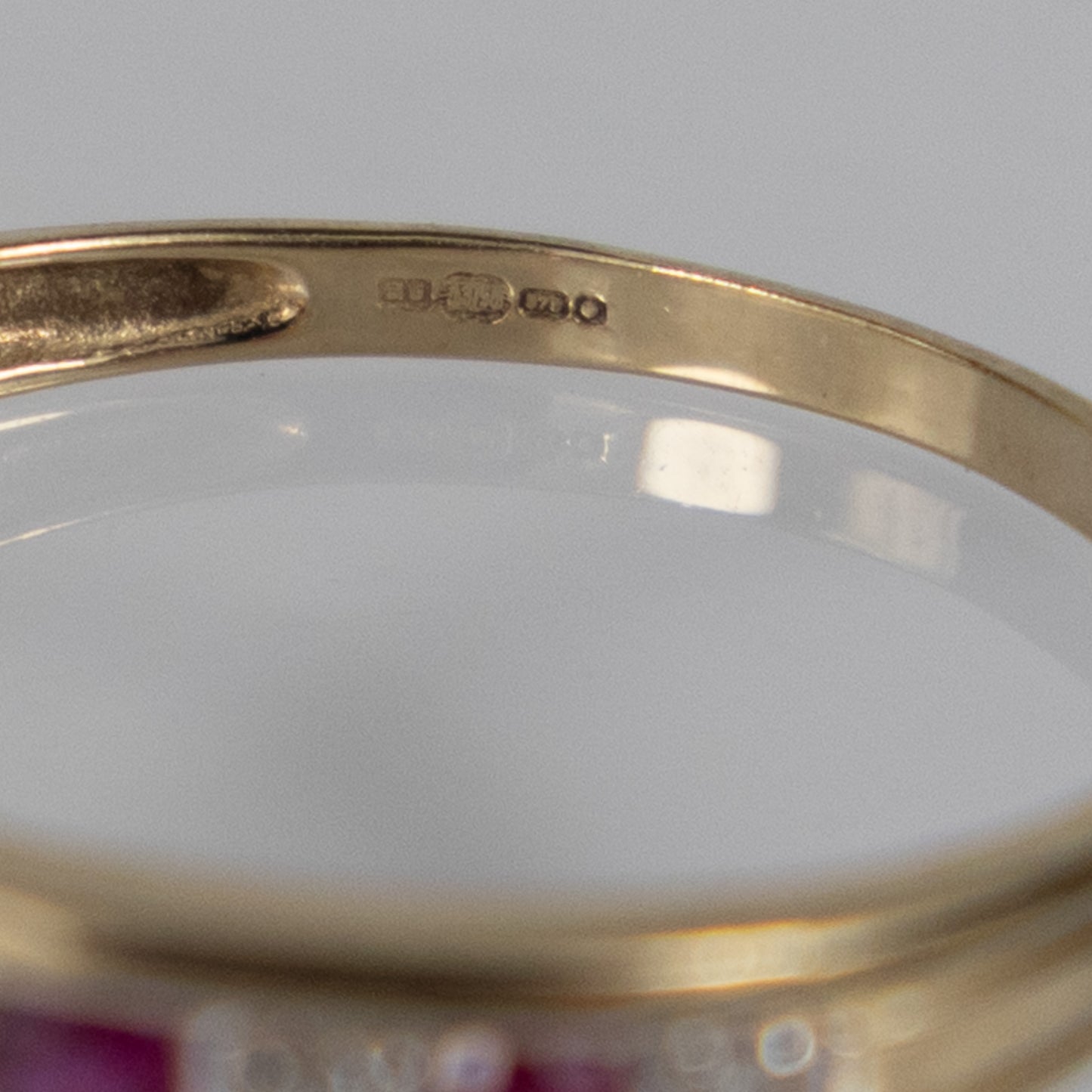 9ct Yellow Gold Ruby & Diamond Half Eternity Ring
