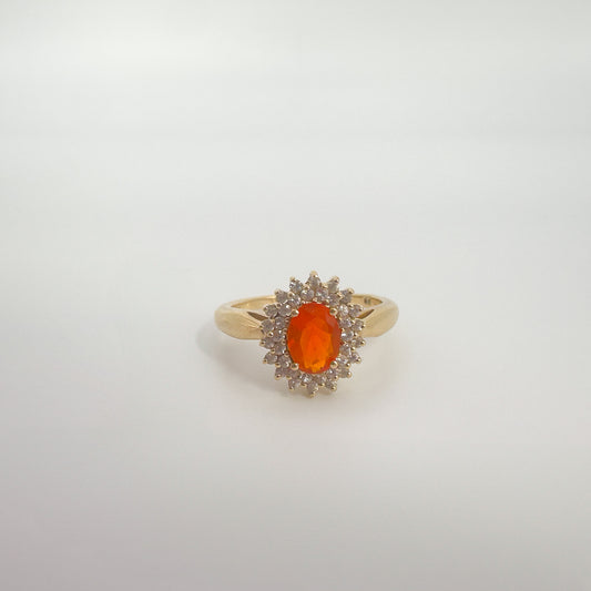 9ct Yellow Gold and Orange Tourmaline Ring