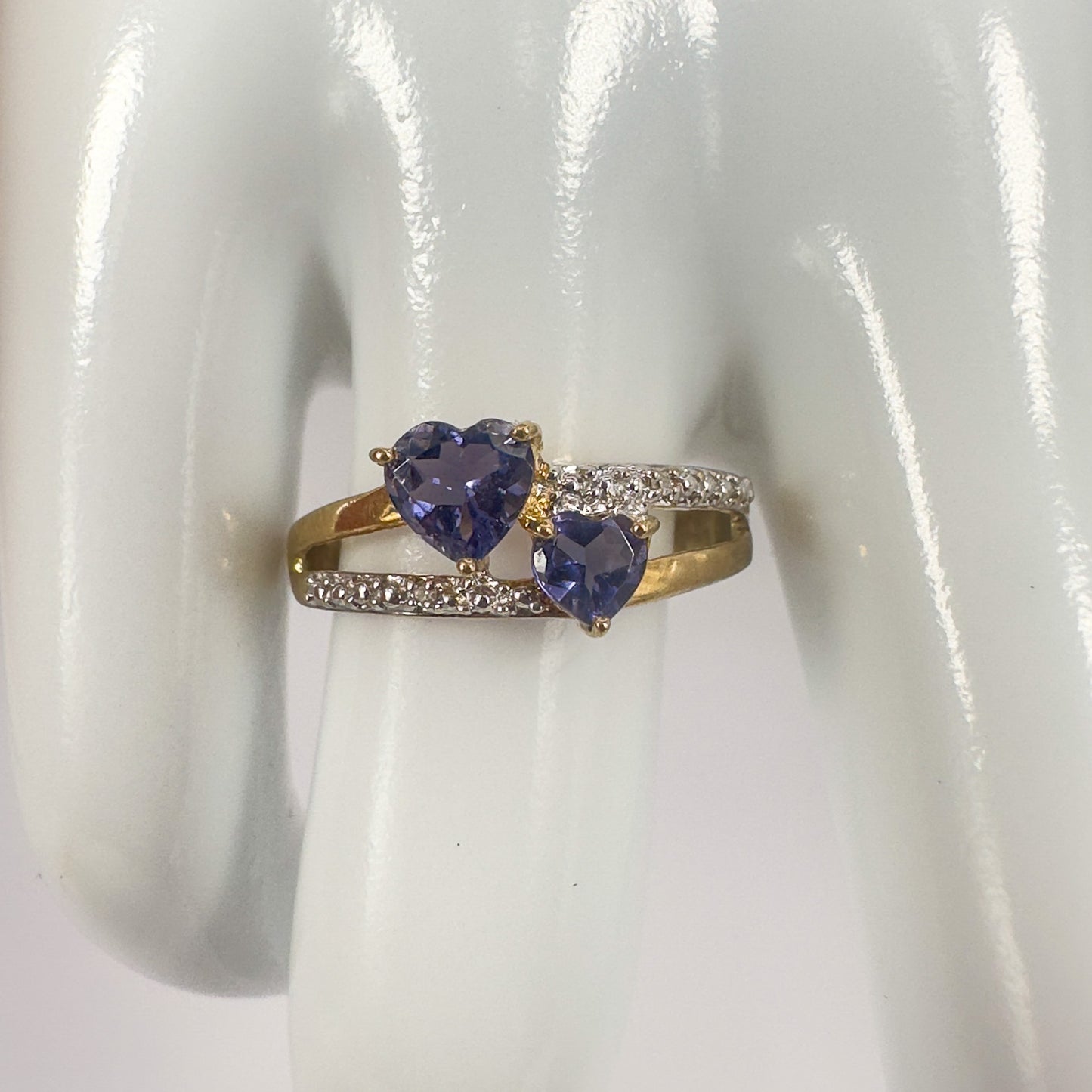 9ct Yellow Gold Tanzanite and Diamond Ring