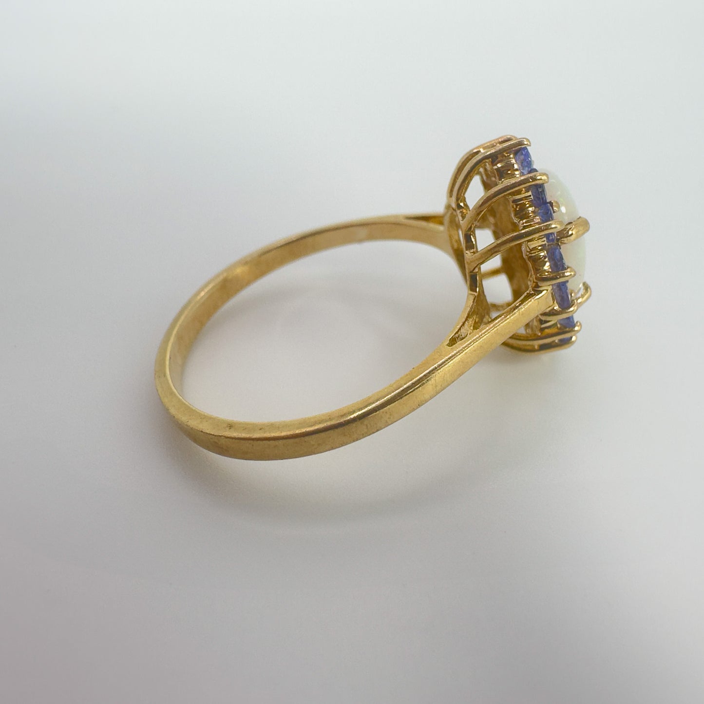 9ct Yellow Gold Opal and Tanzanite Ring