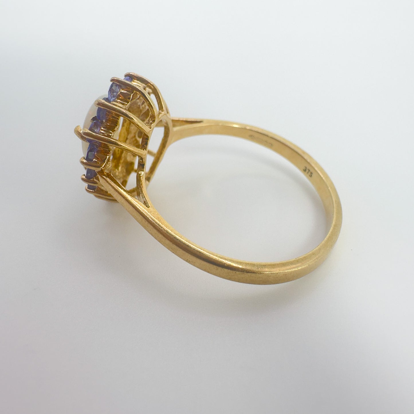 9ct Yellow Gold Opal and Tanzanite Ring