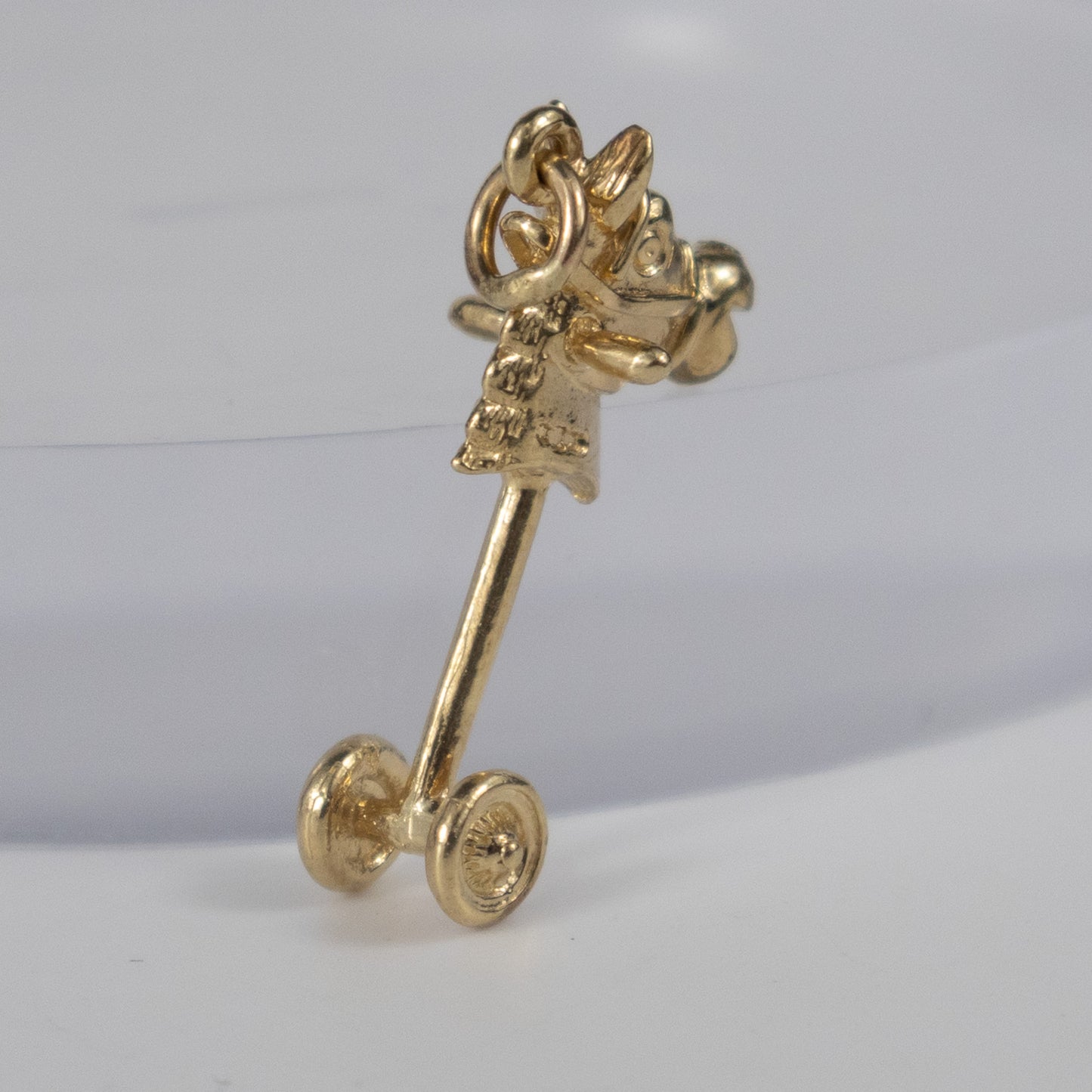 9ct Yellow Gold Rocking Horse Head Charm on Wheels