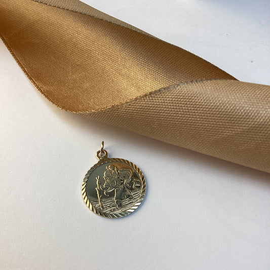 9ct Yellow Gold St Christopher Pendant / Charm
