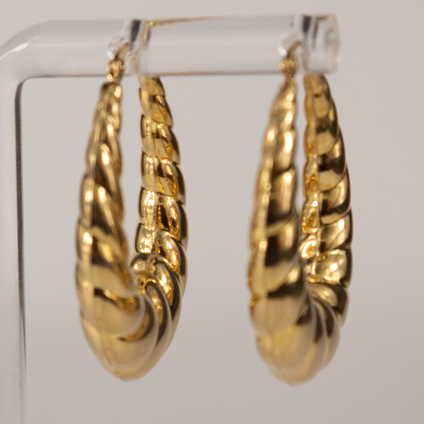 9ct Yellow Gold Chunky Twisted Hoop Earrings