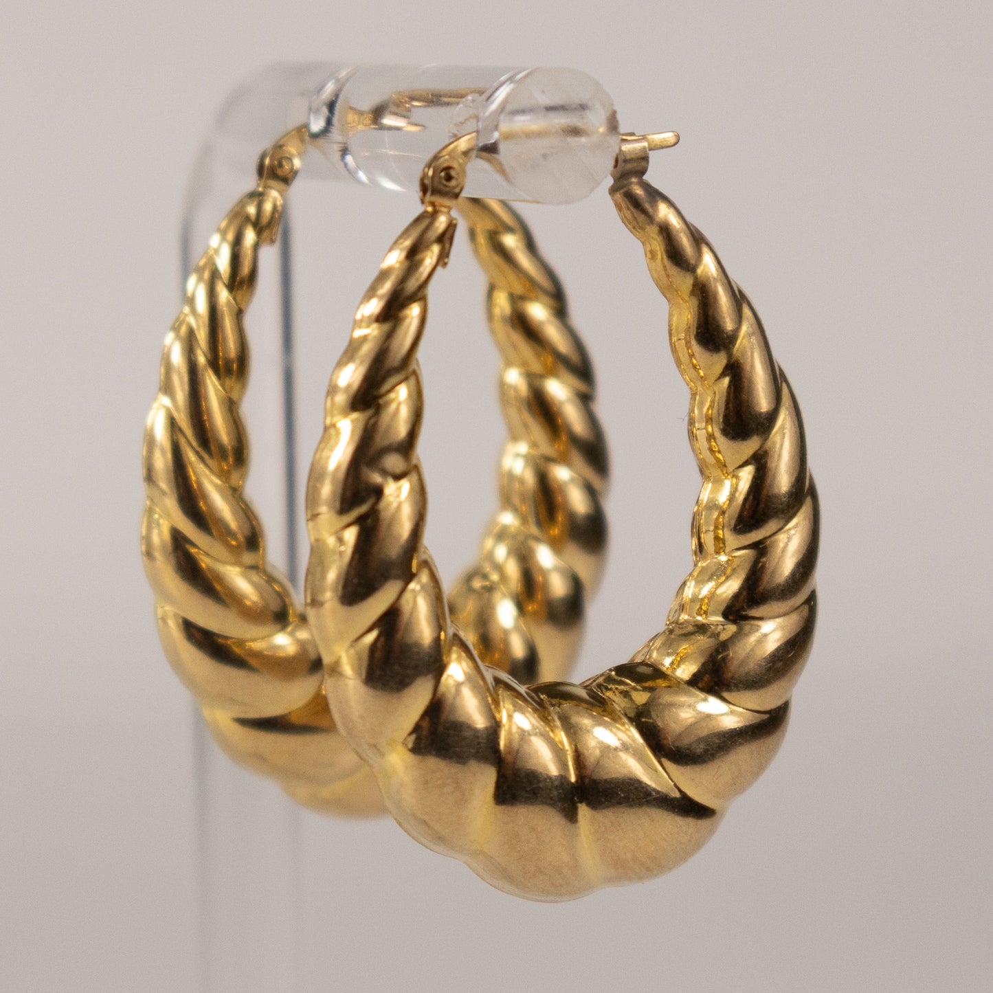 9ct Yellow Gold Chunky Twisted Hoop Earrings