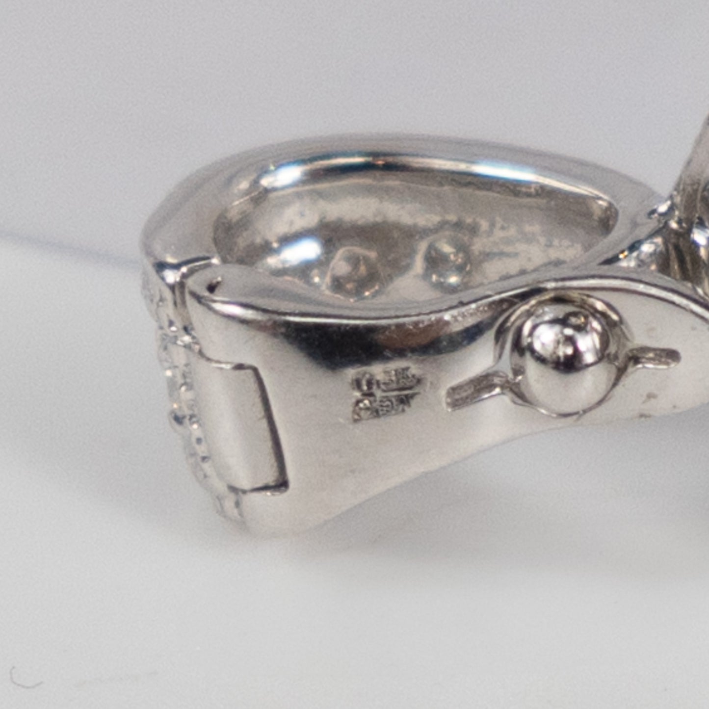 9ct White Gold Marquise Pendant with Cubic Zirconia