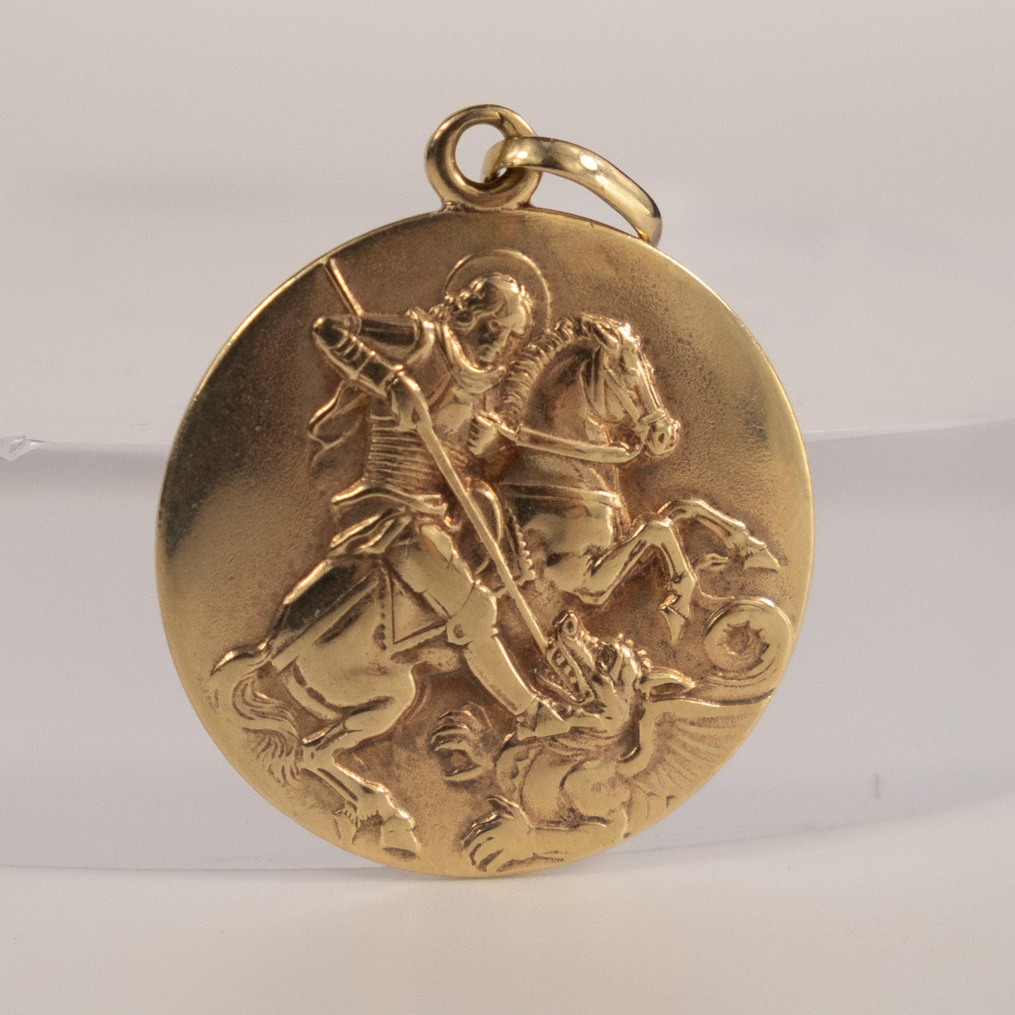 9ct Yellow Gold St George and Ship Medal Pendant
