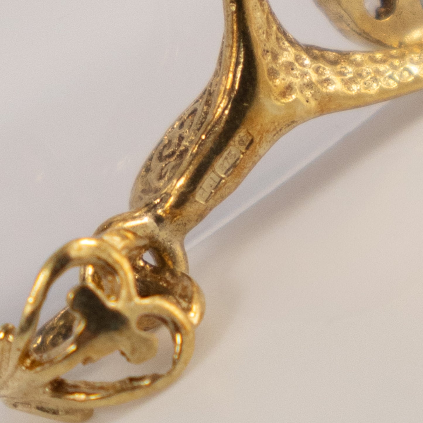 9ct Yellow Gold ‘18’ Wishbone Pendant with Cubic Zirconia