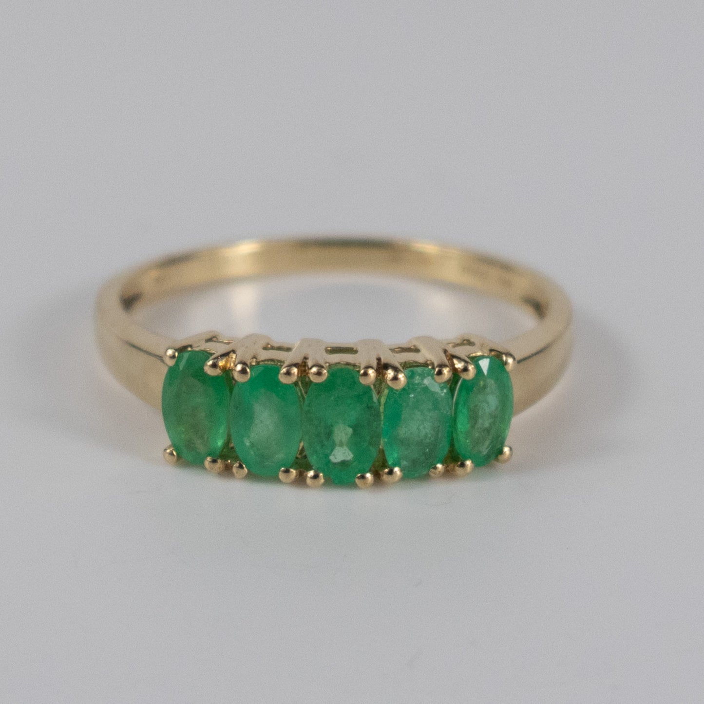 9ct Yellow Gold Five-Stone Emerald Ring