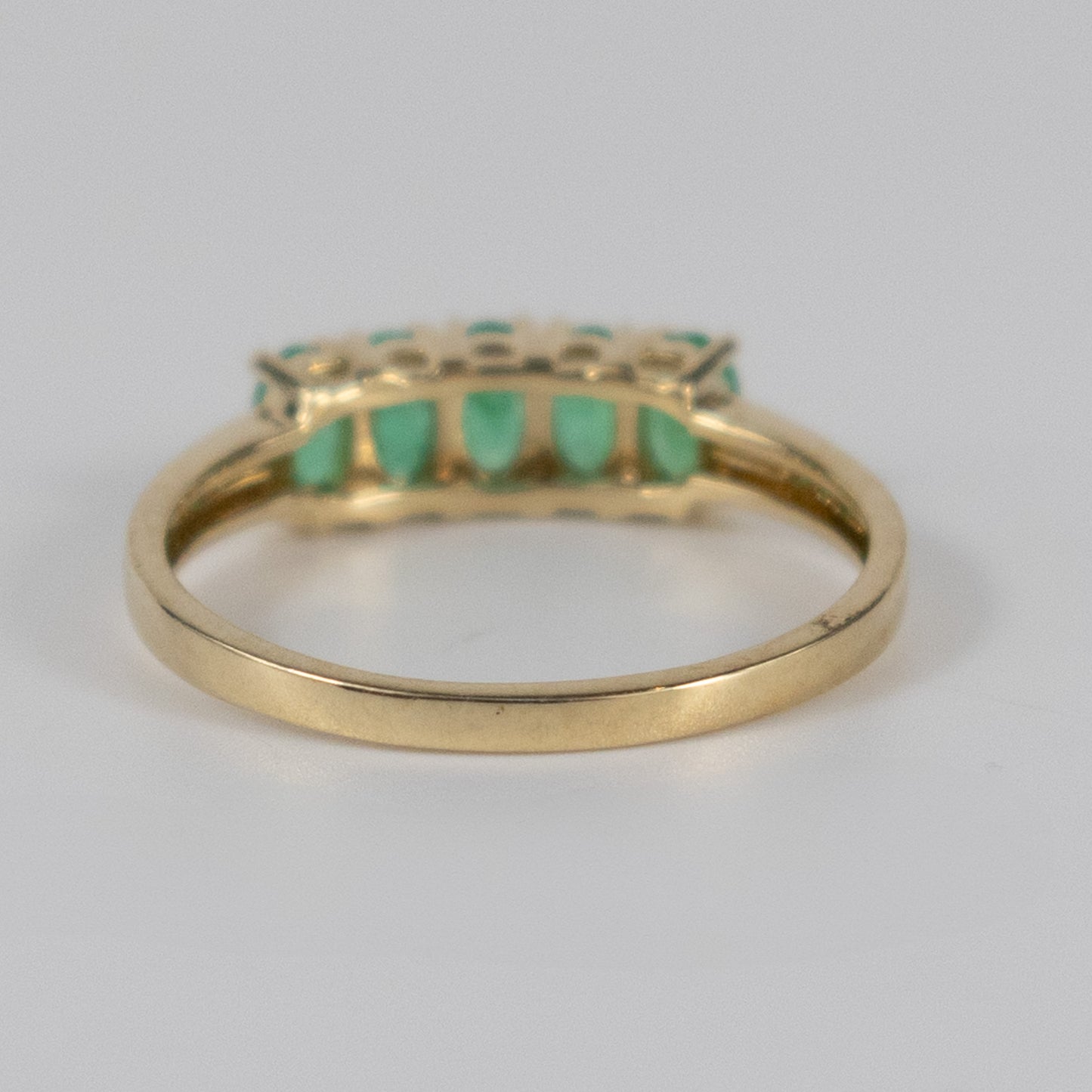 9ct Yellow Gold Five-Stone Emerald Ring