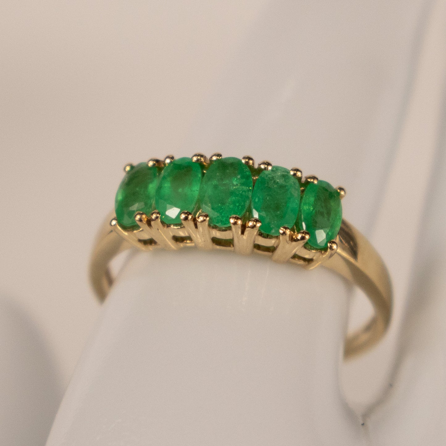 9ct Yellow Gold Five-Stone Emerald Ring