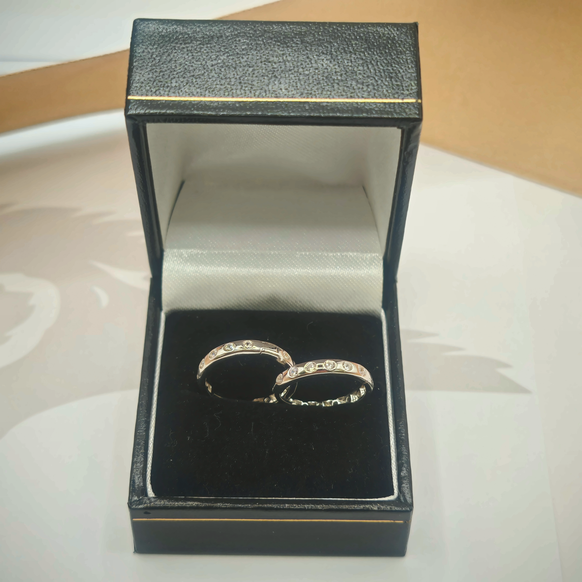 Sterling Silver CZ Hoop Earrings - Elegant Design, photograph 1 of 6. SKU SIL-21.