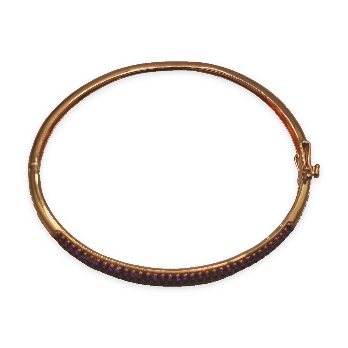 Sterling Silver Rose Gold Tone Bangle, photograph 5 of 8. SKU SIL-26.