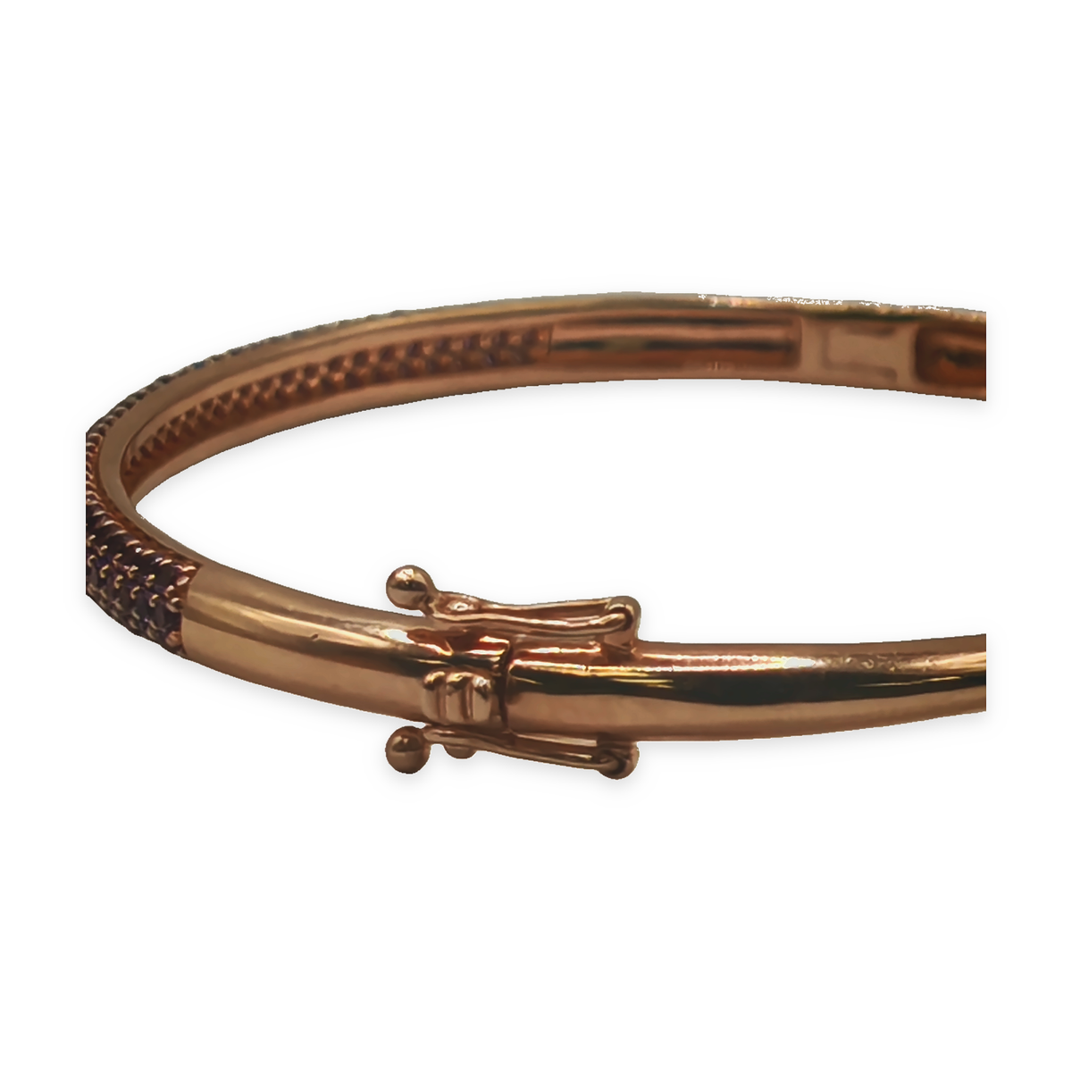 Sterling Silver Rose Gold Tone Bangle, photograph 6 of 8. SKU SIL-26.