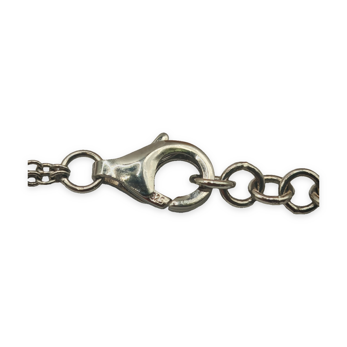 Sterling Silver Wavy Two-Tone Statement Link Necklace, photograph 3 of 6. SKU SIL-32.