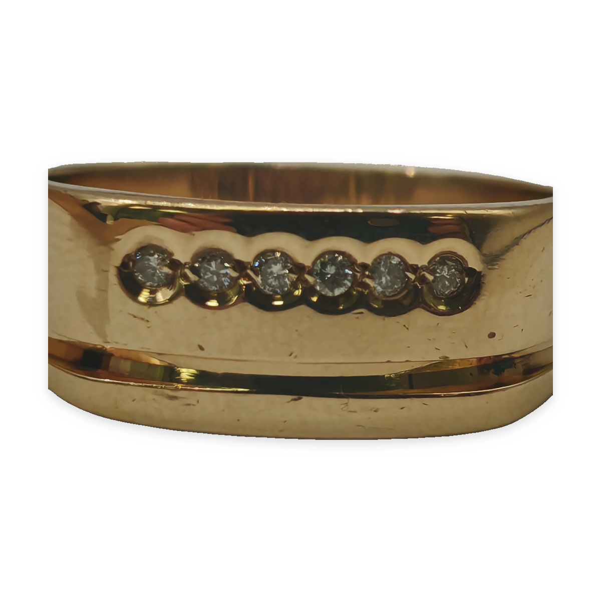 9ct Gold Diamond Set Ring Size V, photograph 6 of 8. SKU JB3616.
