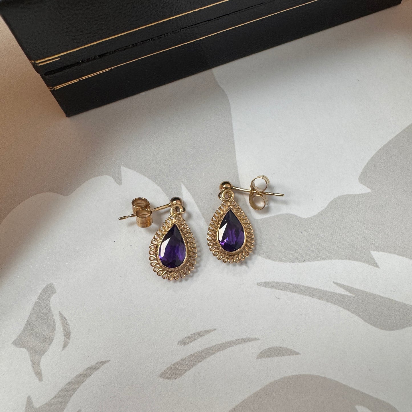9ct Pear Shape Drop Earrings