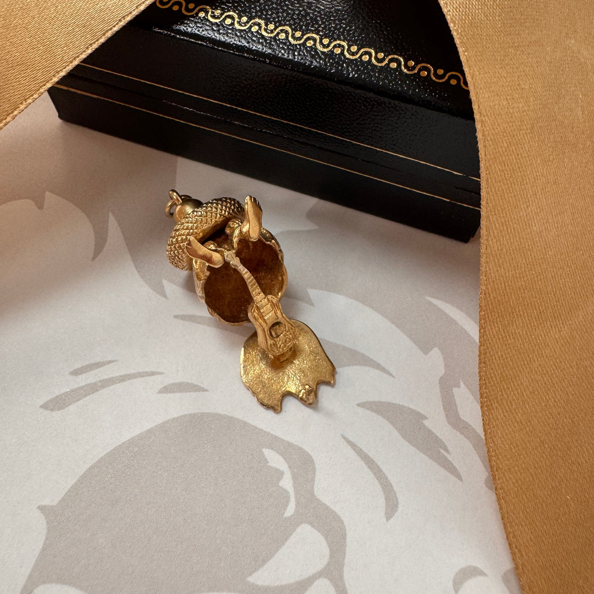 9ct Gold Sombrero Figure Charm with Guitar Inside