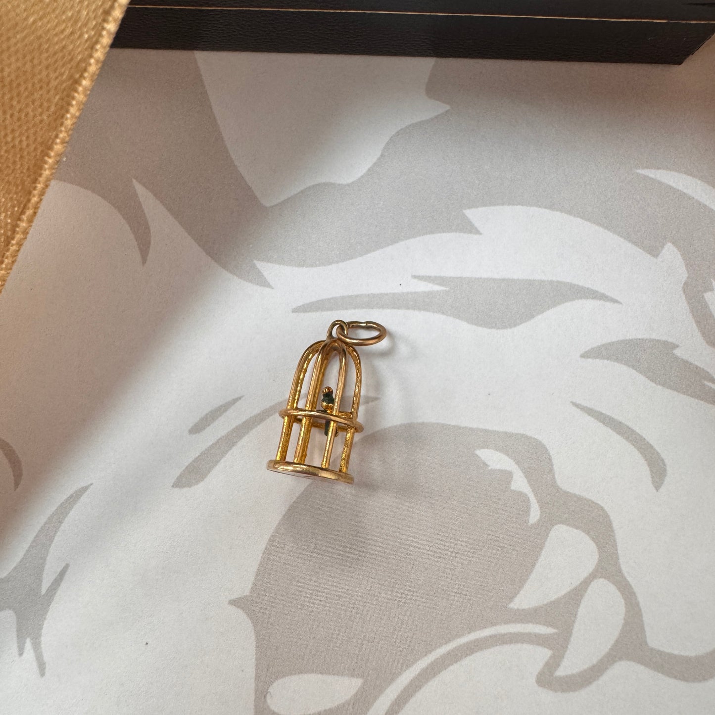 9ct Gold Bird in Cage Charm