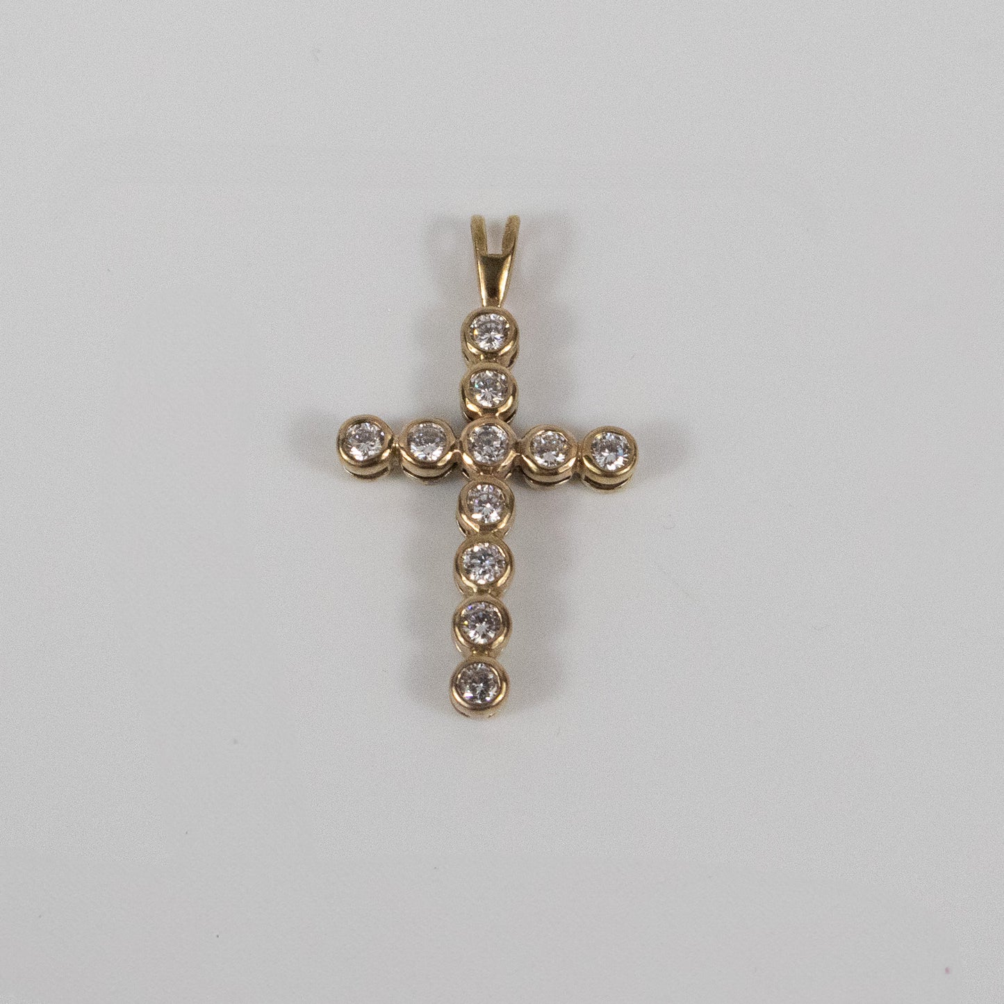 Second-Hand 9ct Yellow Gold Diamond Cross Pendant