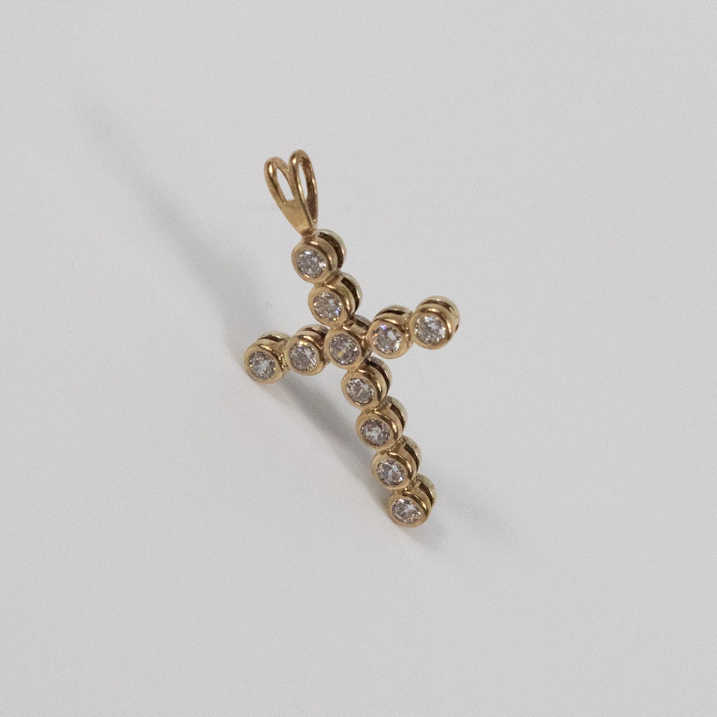 Second-Hand 9ct Yellow Gold Diamond Cross Pendant