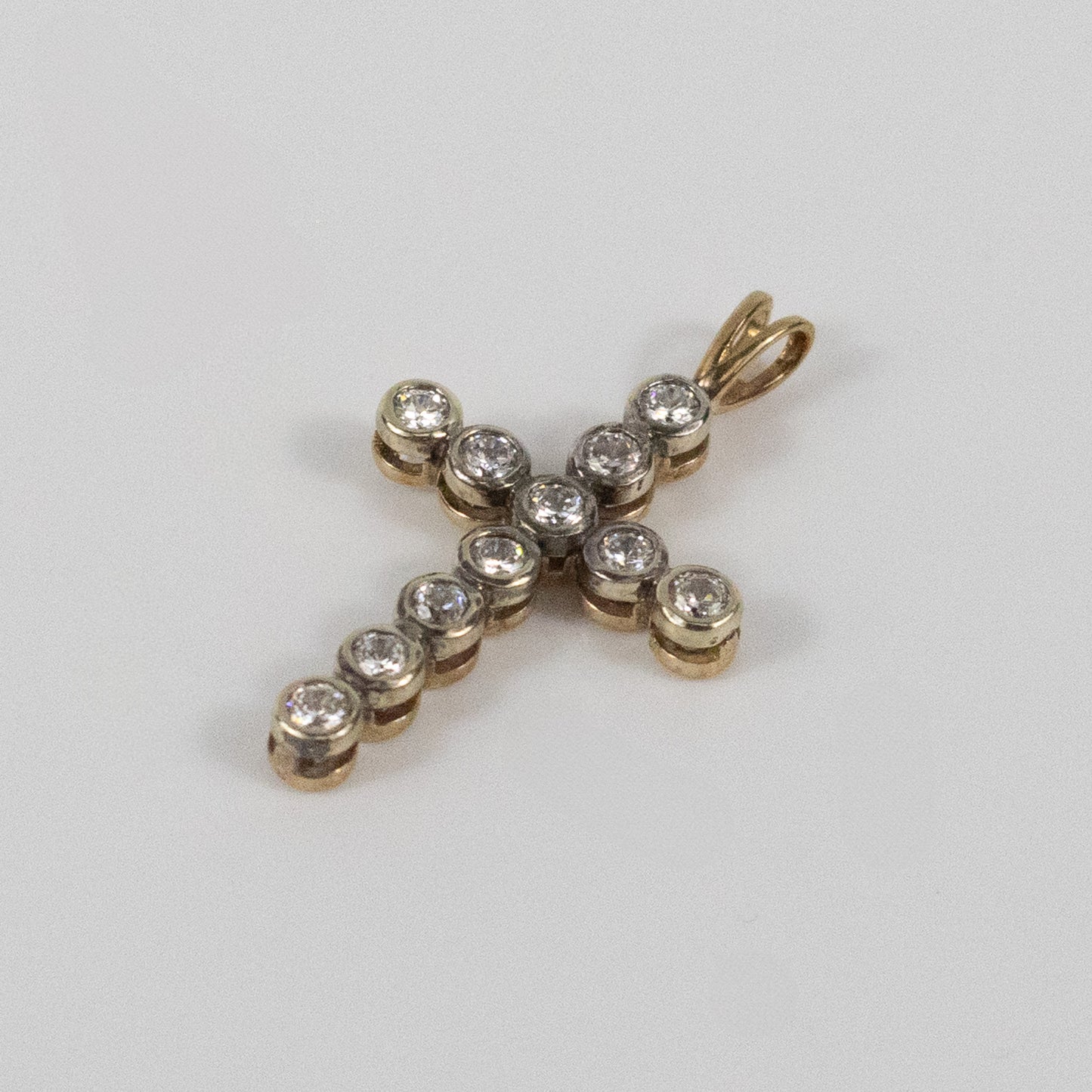 Second-Hand 9ct Yellow Gold Diamond Cross Pendant