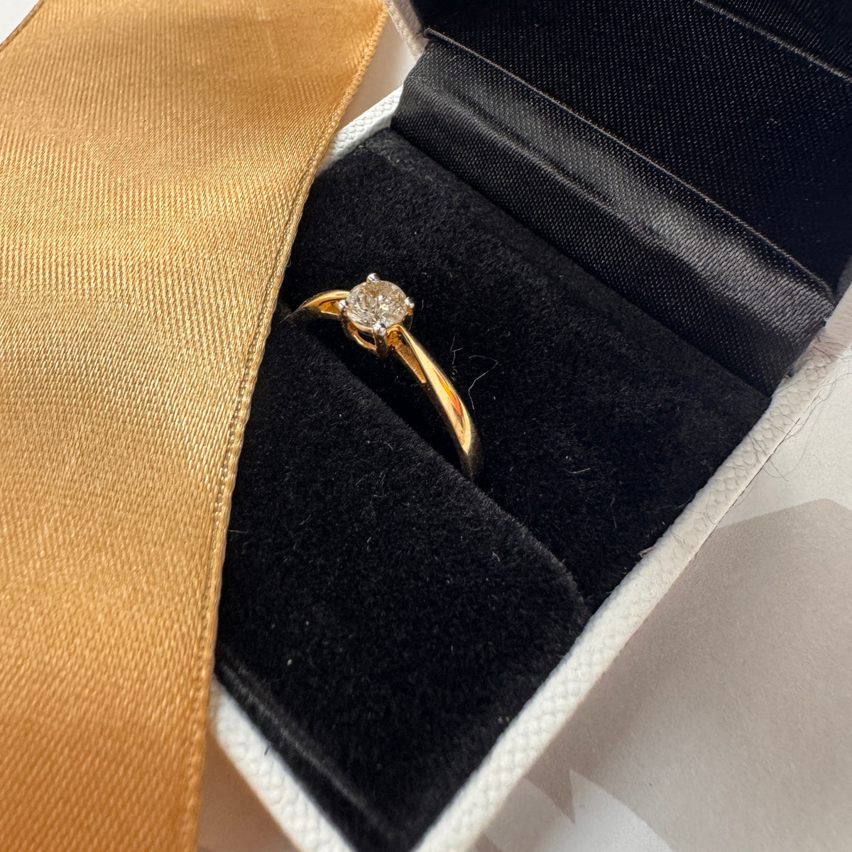 18ct Yellow Gold Diamond Solitaire Engagement Ring