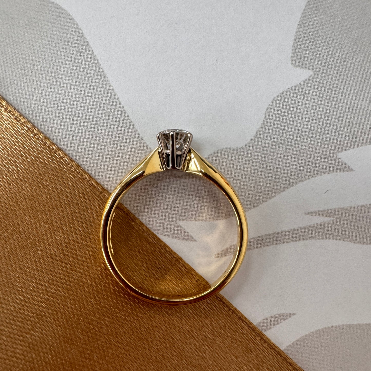 18ct Two Tone Diamond Solitaire Engagement Ring