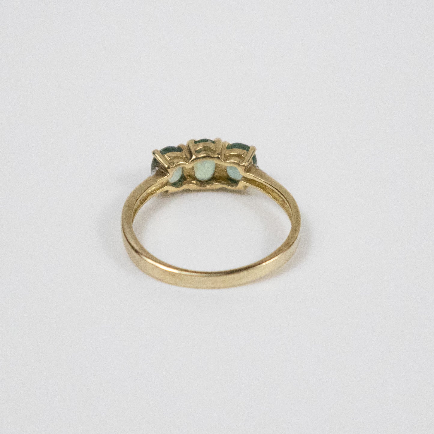 Second-Hand 9ct Gold Green Tourmaline and Diamond Ring