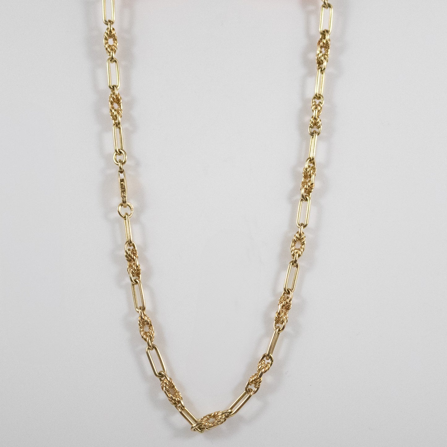 Second-Hand 9ct Yellow Gold Fancy Link Chain 16 Inches