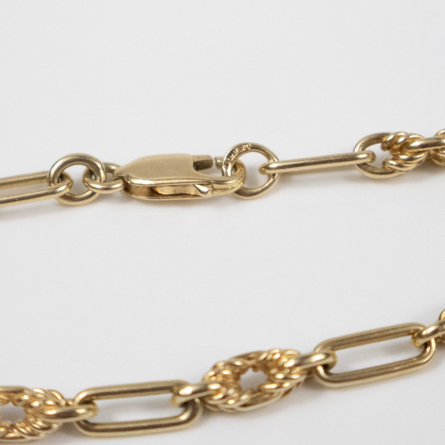 Second-Hand 9ct Yellow Gold Fancy Link Chain 16 Inches