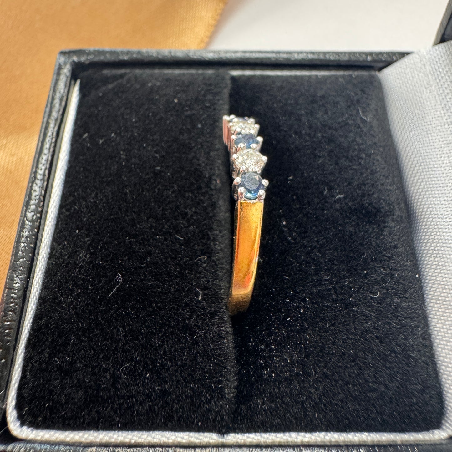18ct Gold Sapphire & Diamond 7 Stone Ring