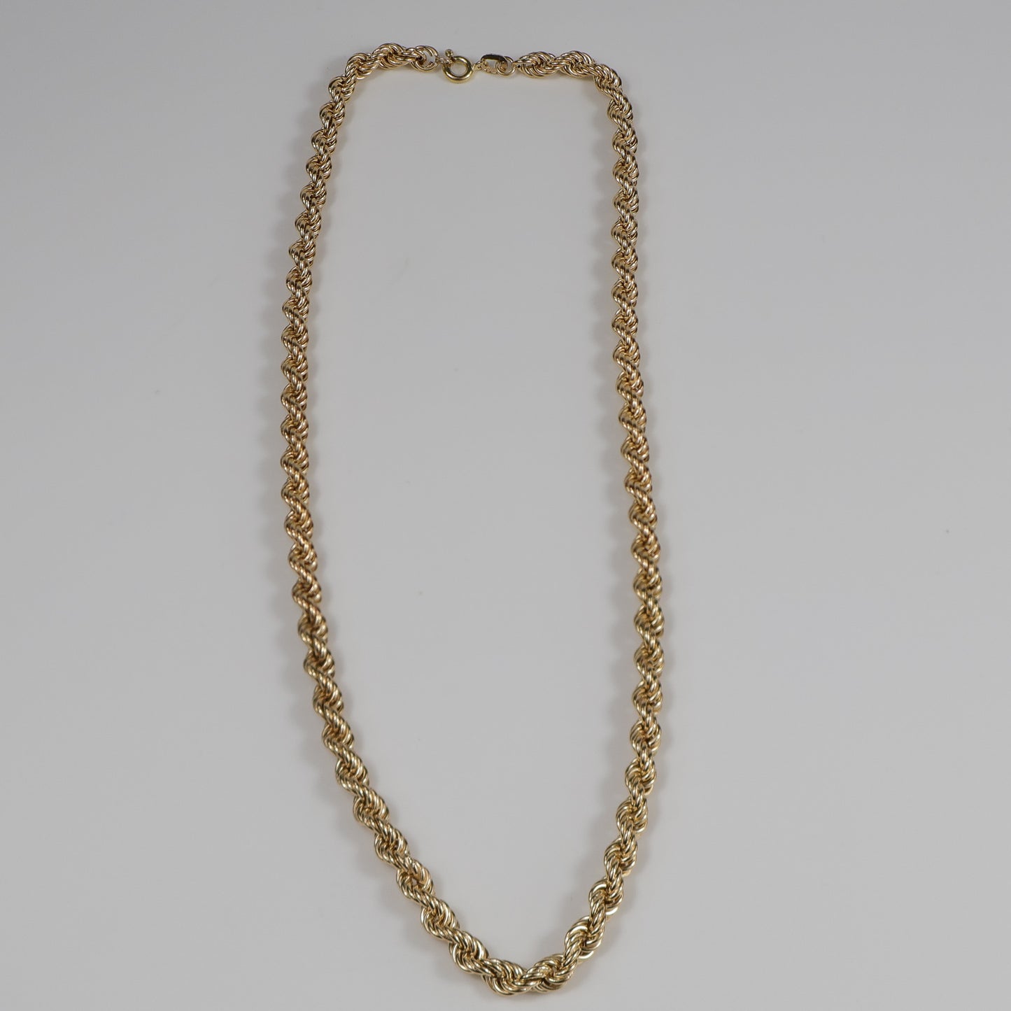 Second-Hand 9ct Yellow Gold 16 Inch Rope Chain Necklace – Lightweight