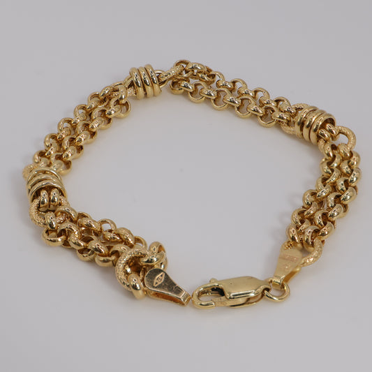 Second-Hand 9ct Yellow Gold Double Belcher Bracelet