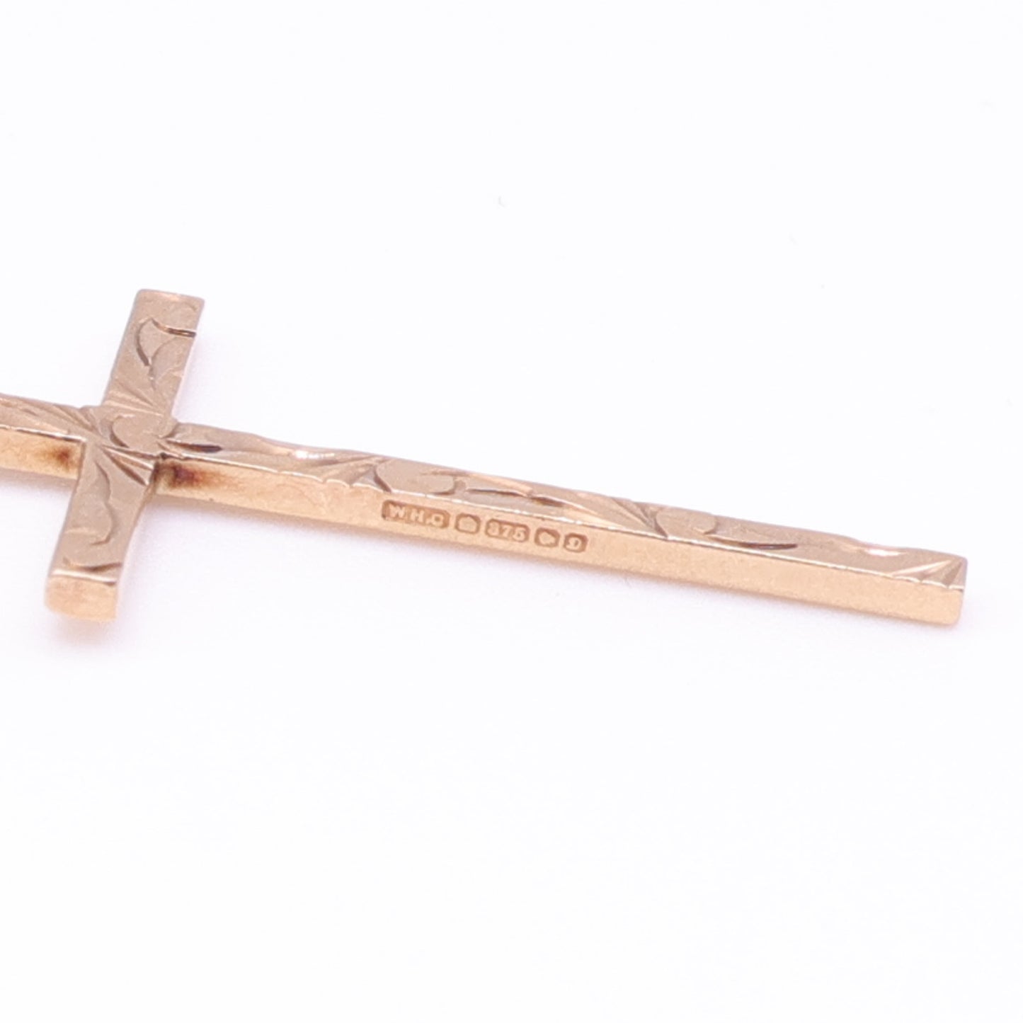 Second-Hand 9ct Gold Engraved Cross Pendant