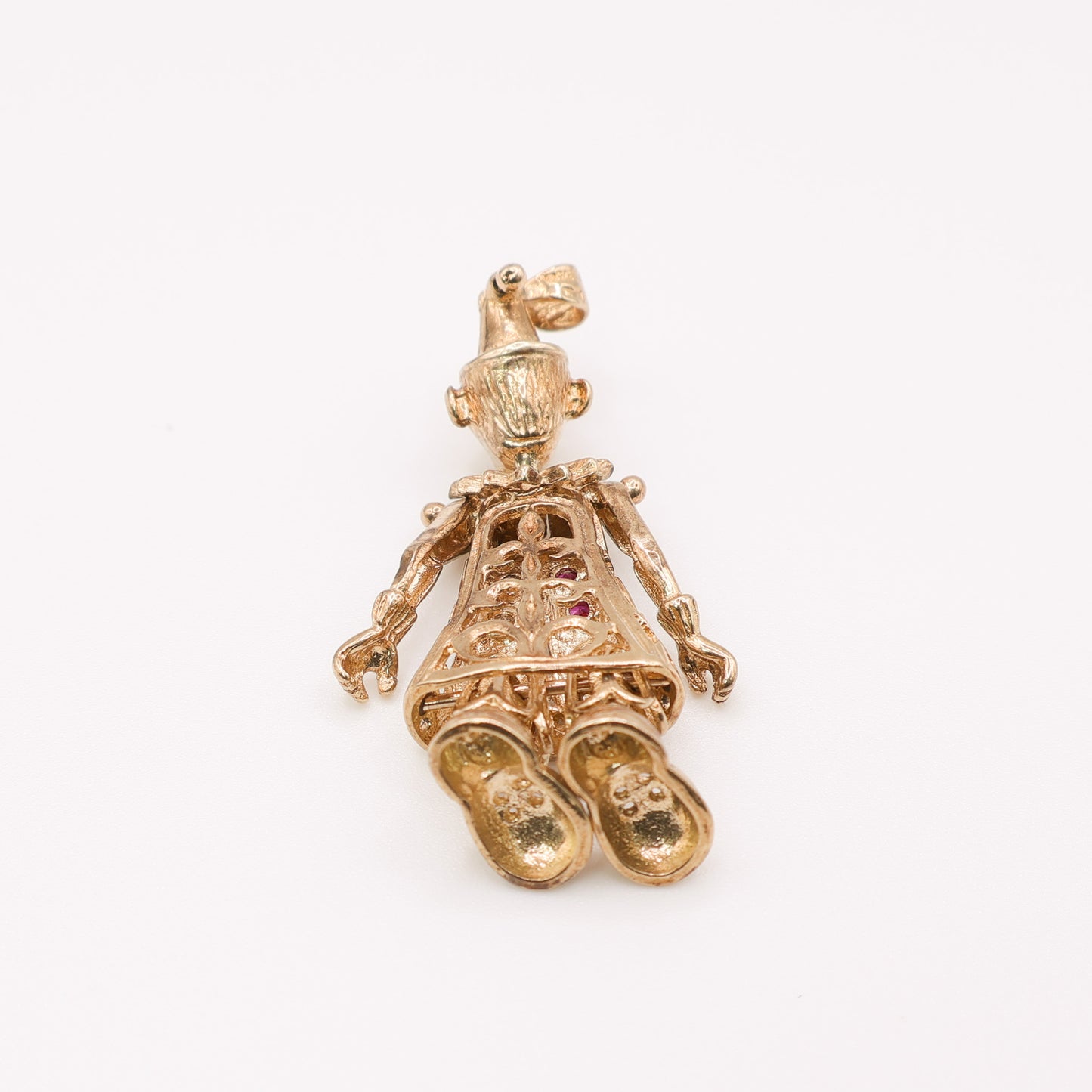 Second-Hand 9ct Yellow Gold Clown Pendant with Coloured Stones