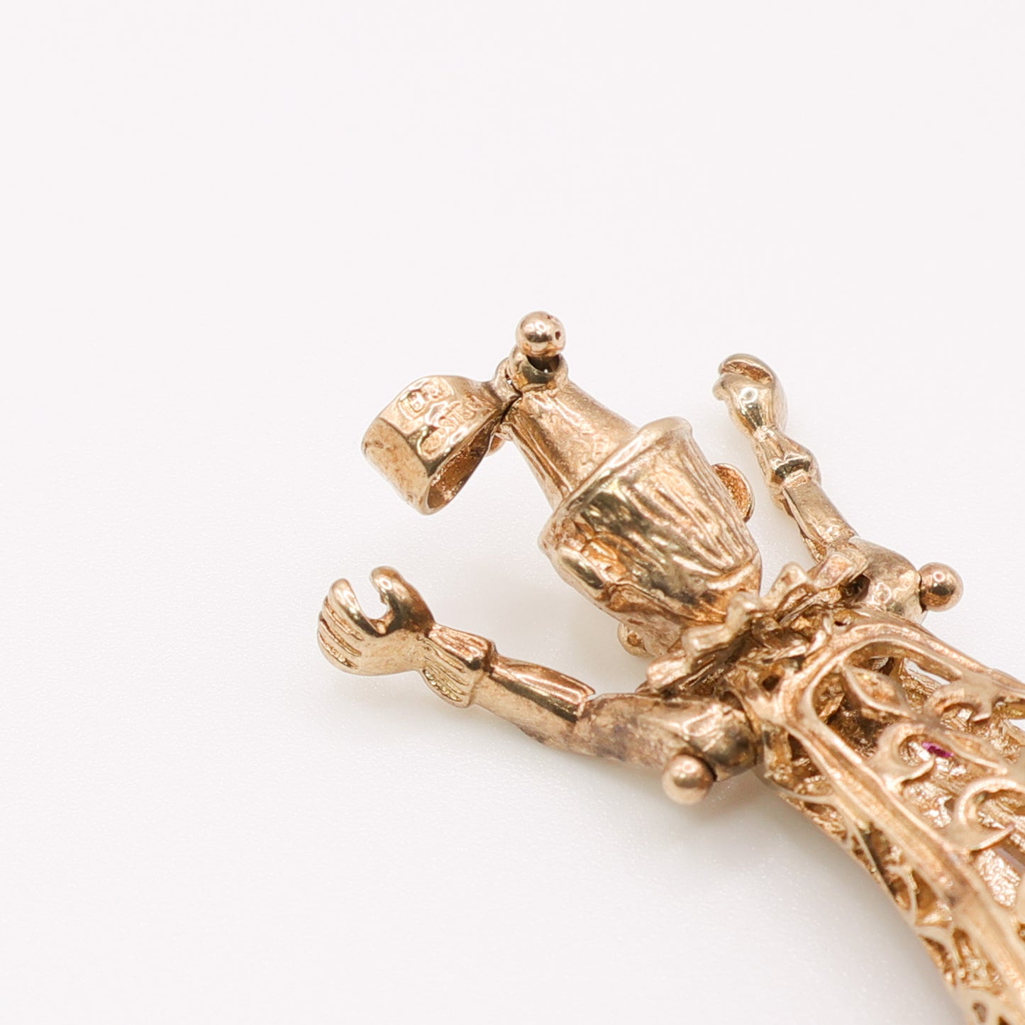 Second-Hand 9ct Yellow Gold Clown Pendant with Coloured Stones