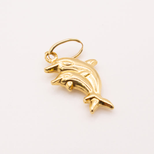 Second-Hand 18ct Yellow Gold Double Dolphin Pendant