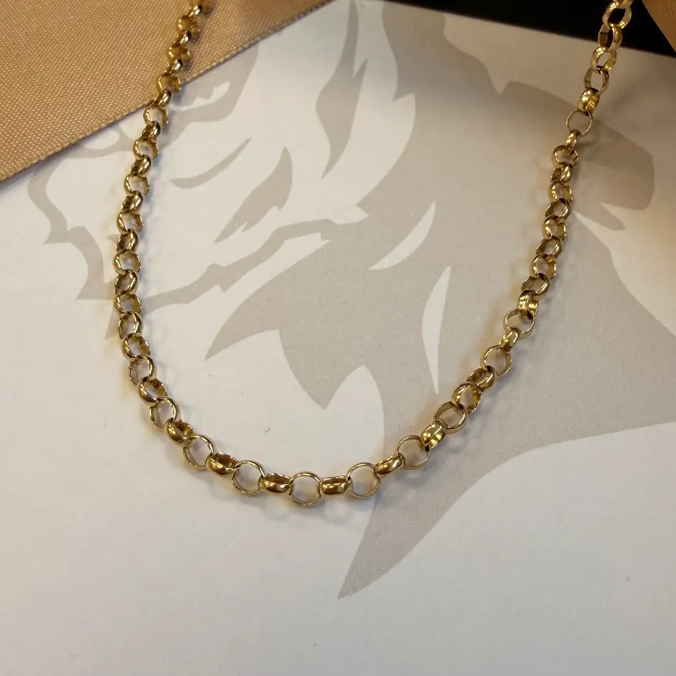 9ct Gold Fancy Belcher Chain – 18"