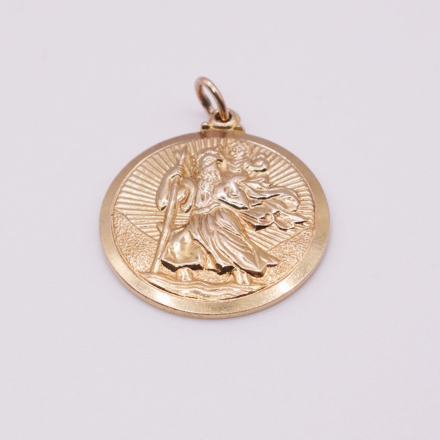 Second-Hand 9ct Yellow Gold Raised Relief St Christopher Pendant