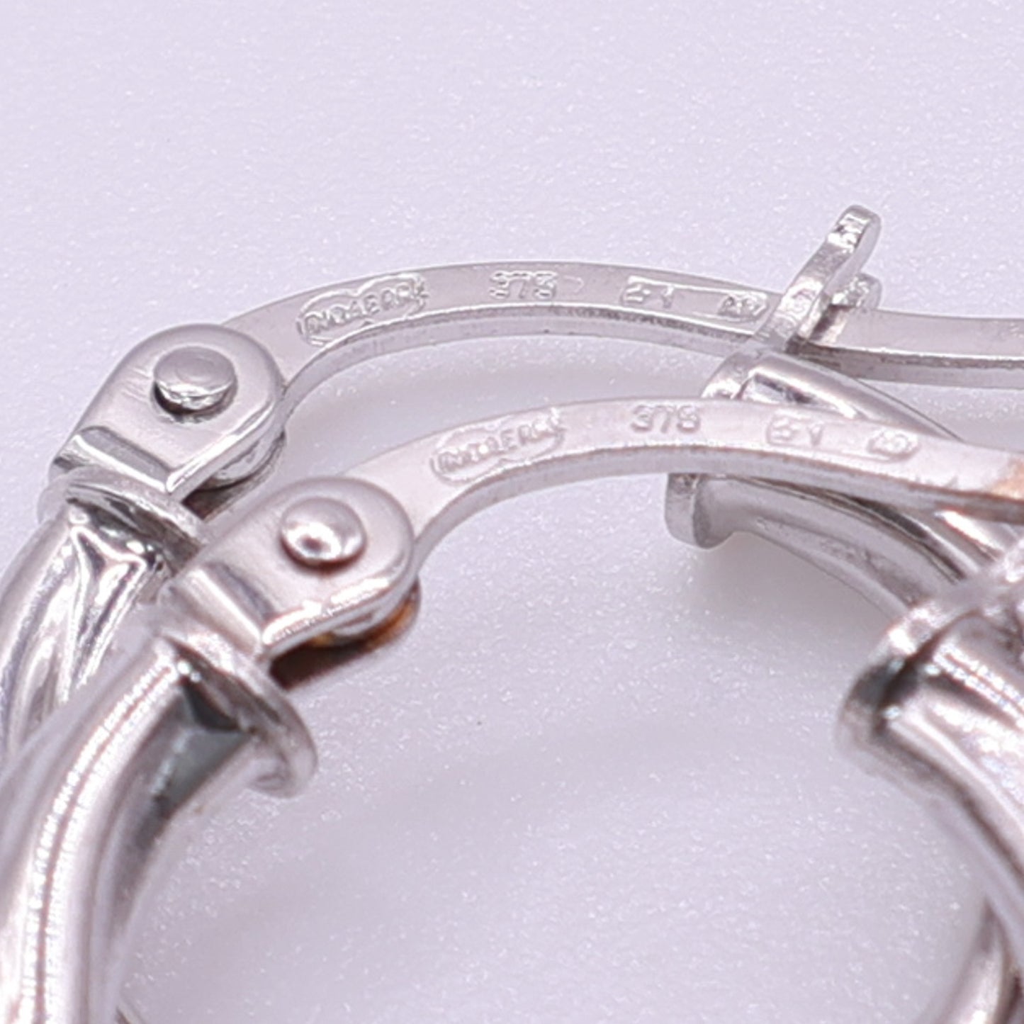 Second-Hand 9ct White Gold Textured Hoop Earrings