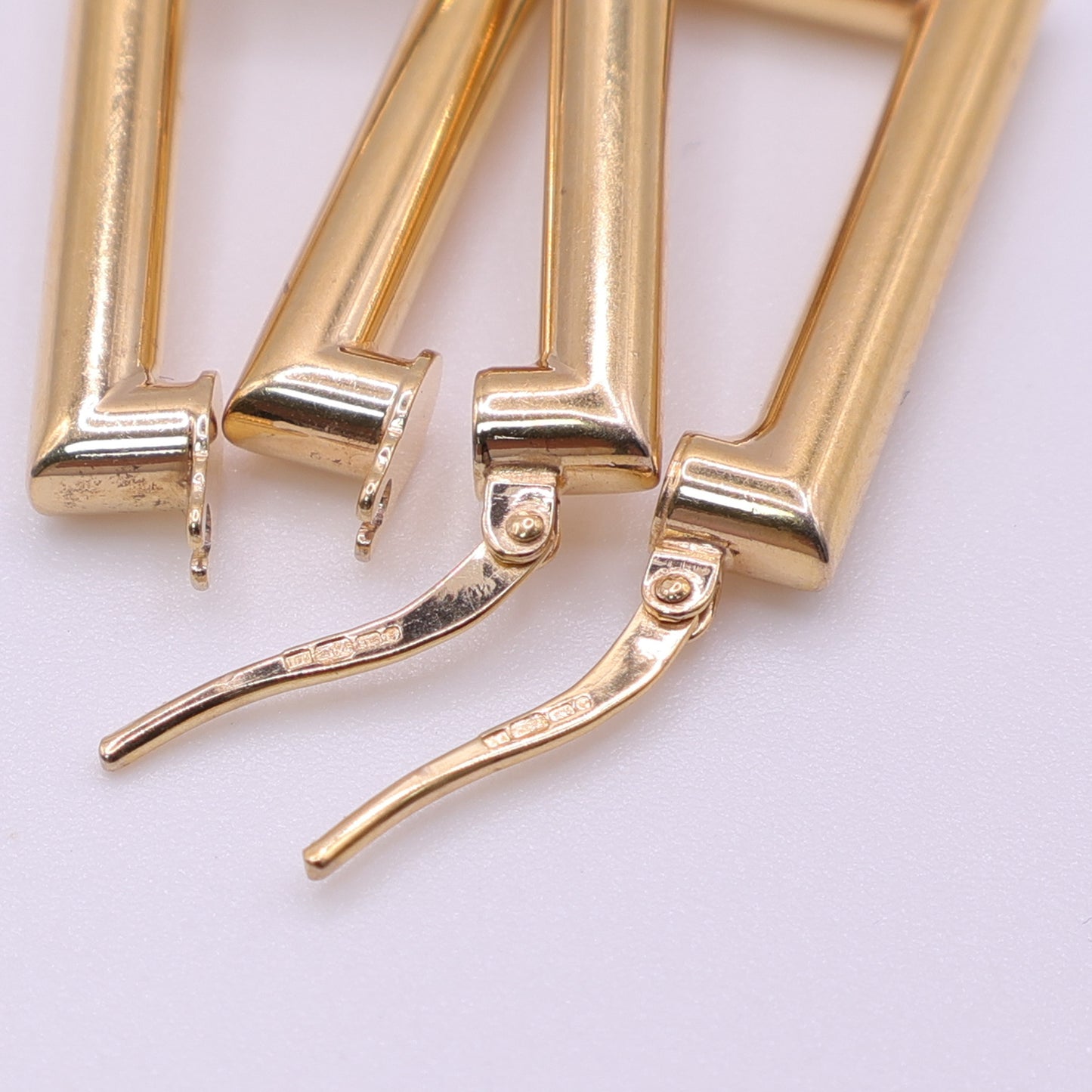 Second-Hand 9ct Yellow Gold Rectangular Hoop Earrings