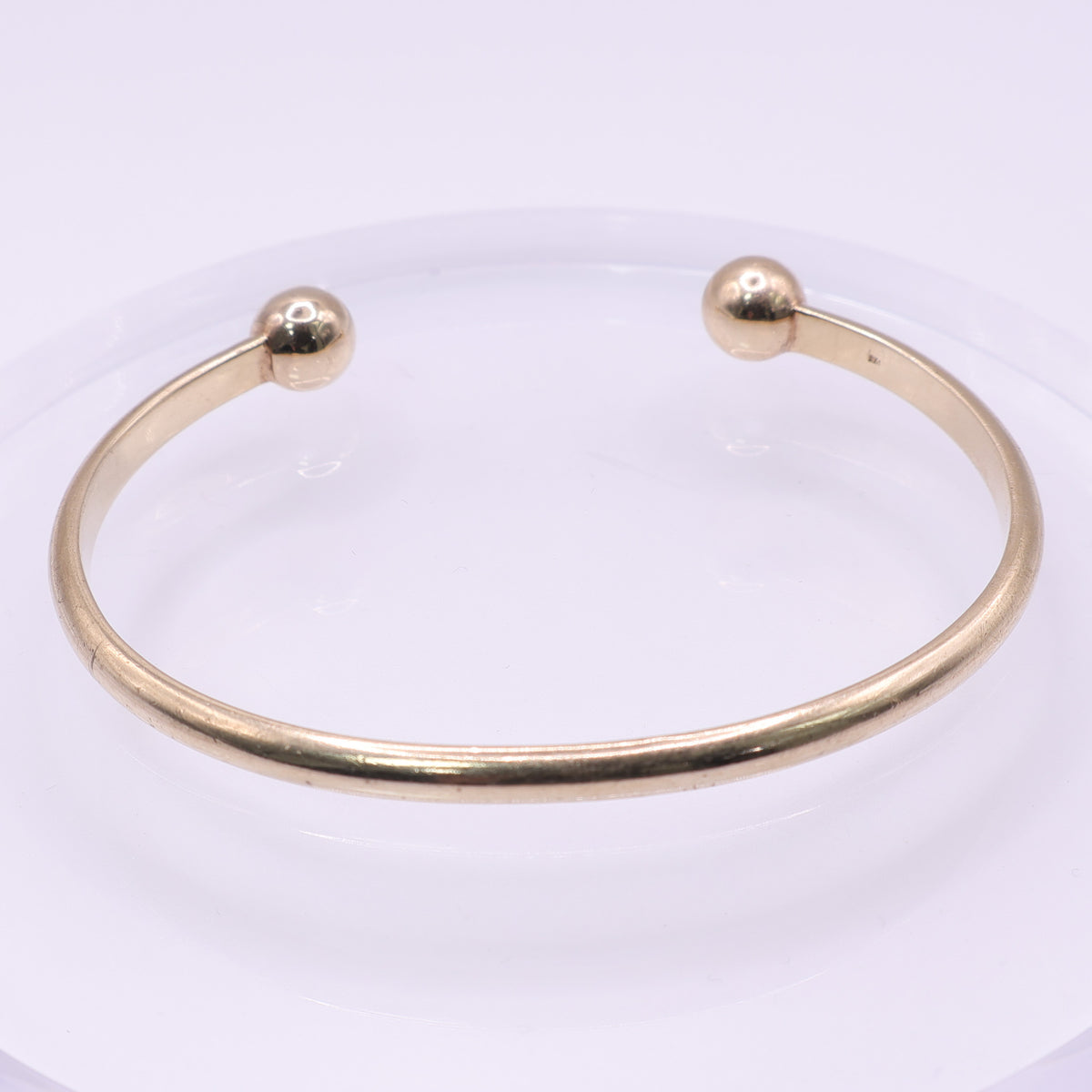 9ct Yellow Gold Torque Bangle with Ball Ends