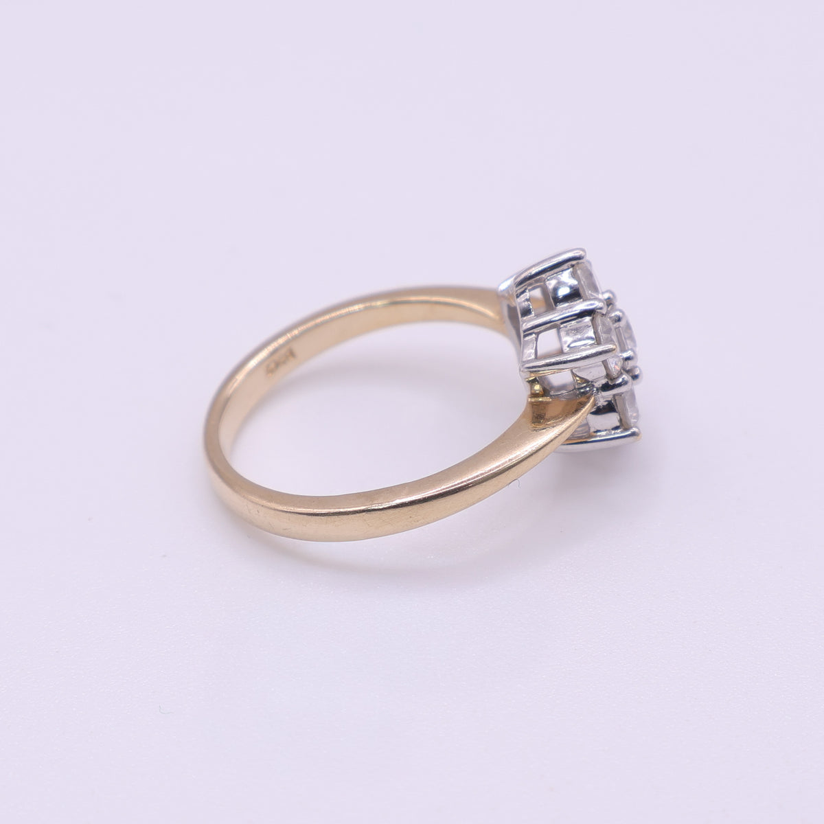 14ct Yellow Gold CZ Cluster Ring