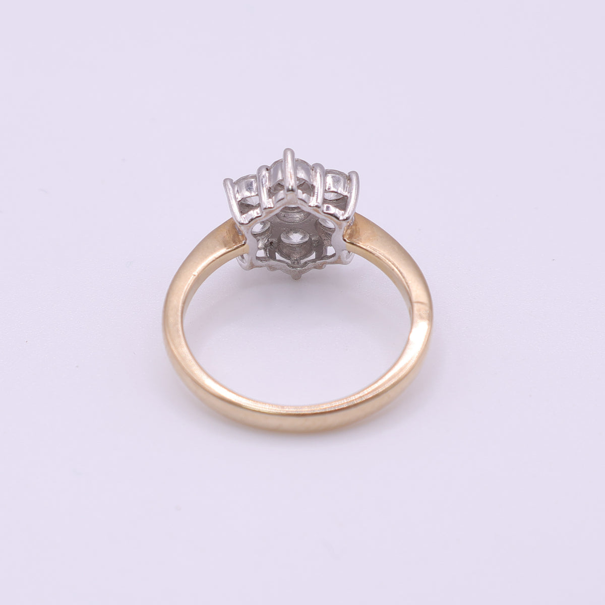 14ct Yellow Gold CZ Cluster Ring